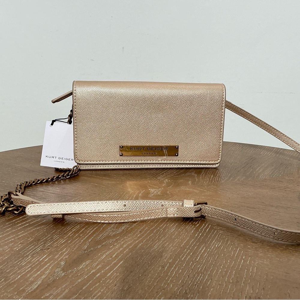 Kurt Geiger London Mini Richmond Crossbody Bag Gold NWT - Picture 6 of 6